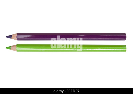 Crayons de couleur isolé sur fond blanc Banque D'Images