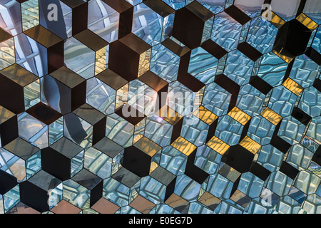 Détails du toit en verre hexagonal de concert hall, Reykjavik Banque D'Images