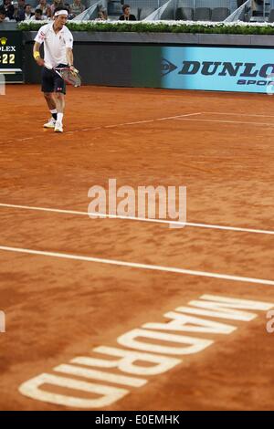 Madrid, Espagne, le 9 mai 2014. 9 mai, 2014. Kei Nishikori (JPN) Tennis : Kei Nishikori japonaise au cours de la masculin 4e tour du tournoi de tennis de Madrid Mutua au La Caja Magica de Madrid, Espagne, le 9 mai 2014 . Credit : AFLO/Alamy Live News Banque D'Images