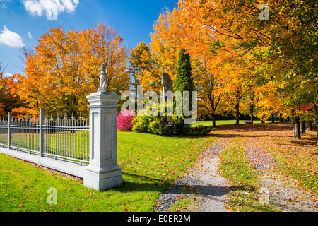 Automne Feuillage brillant couleur dans les Cantons de l'Est du Québec, Canada. Banque D'Images