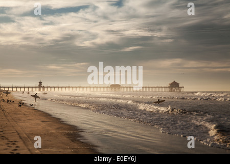 Matin surf en Californie du Sud Banque D'Images