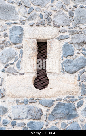 Emprisonné dans la fenêtre de l'ancien château Banque D'Images