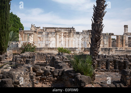 Ruines de la synagogue de Capharnaüm, Israël Banque D'Images