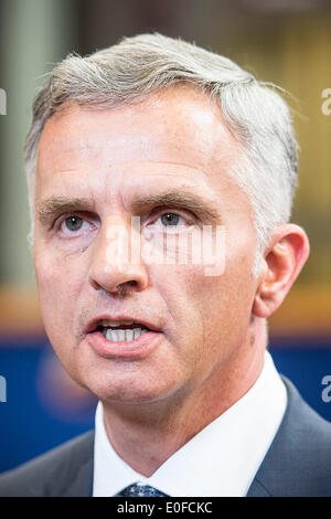 Bruxelles, Bxl, Belgique. 12 mai, 2014. Le Président suisse et président de l'OSCE Didier Burkhalter est titulaire au cours de la conférence de presse du Conseil européen des affaires étrangères à l'Union européenne siège à Bruxelles, Belgique Le 12.05.2014 ministres européens fera les derniers préparatifs pour le lancement d'un nouvel Institut européen de la paix. par Wiktor Dabkowski : Wiktor Dabkowski Crédit/ZUMAPRESS.com/Alamy Live News Banque D'Images