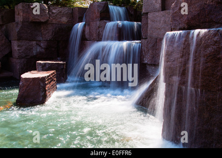 Washington DC USA Franklin Delano Roosevelt Memorial Waterfall Banque D'Images