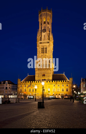 Bell Tower (Belfort), Place du marché, Bruges, Belgique Banque D'Images