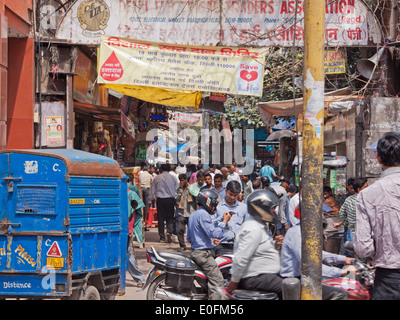 Le cœur de la Chandni Chowk bazar dans Old Delhi, Inde Banque D'Images