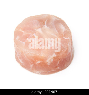 La viande de crocodile non cuit steak isolated on a white background studio. Banque D'Images