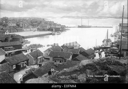 L'avant-port à Grundsund, Bohuslän, Suède Banque D'Images