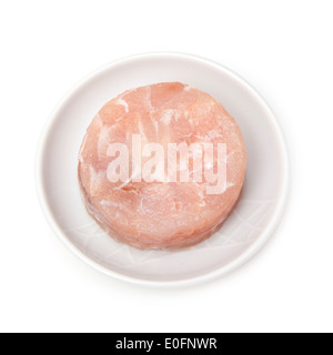 La viande de crocodile non cuit steak isolated on a white background studio. Banque D'Images