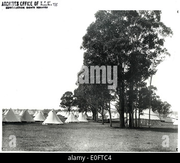 On pense être en in bénévoles au campement de Pâques Avril 1884 Windsor - Bell tentes Banque D'Images