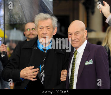 Cast assiste à la X-Men : DAYS OF FUTURE PAST UK CRÉATION le 12/05/2014 à l'odeon Leicester Square, Londres. Les personnes sur la photo : Patrick Stewart, Sir Ian McKellen. Photo par Julie Edwards Banque D'Images