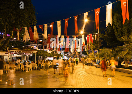 Kas dans la nuit, sortir, côte lycienne, Lycie, Mer Méditerranée, Turquie, Asie Banque D'Images