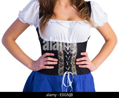 Oktoberfest Girl standing with hands on hips Banque D'Images