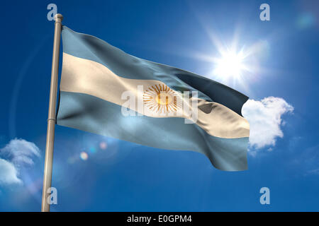 Mât de drapeau national sur l'Argentine Banque D'Images