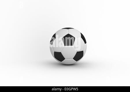 Football en cuir noir et blanc Banque D'Images