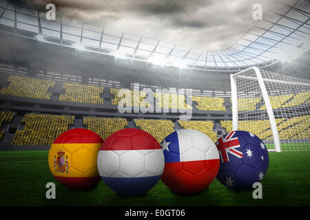 De ballons de couleurs dans le groupe b de la coupe du monde Banque D'Images
