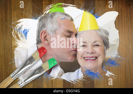 Image composite du couple celebrating birthday Banque D'Images