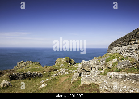 South West Coast Path, Cape Cornwall à Botallack Banque D'Images