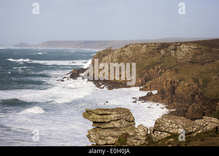 South West Coast Path, Lands End Banque D'Images