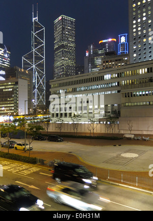 General Post Office, sur l'île de Hong Kong dans la soirée Banque D'Images