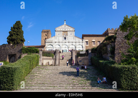 La basilique de San Miniato al Monte, Florence, Toscane, Italie, Europe Banque D'Images