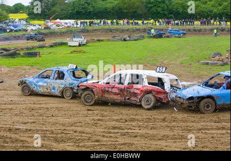 Sport : Banger Racing à Stansted Angleterre Essex Raceway Banque D'Images