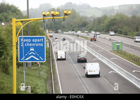 Vitesse moyenne sur les caméras de M5 dans le Somerset près de Weston super Mare - Mai 2014 Banque D'Images