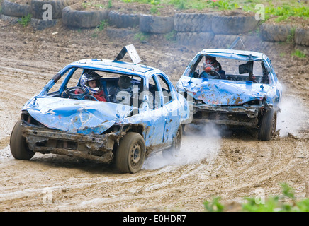 Sport : Banger Racing à Stansted Angleterre Essex Raceway Banque D'Images