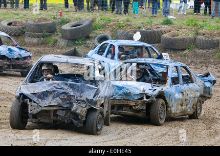 Sport : Banger Racing à Stansted Angleterre Essex Raceway Banque D'Images