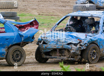 Sport : Banger Racing à Stansted Angleterre Essex Raceway Banque D'Images