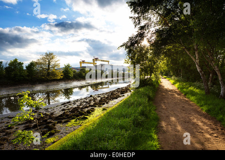 Le Parc Victoria et le port Estate, Belfast, en Irlande du Nord Banque D'Images