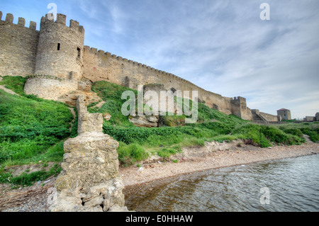 Citadelle sur l'estuaire du Dniestr. Ancienne forteresse dans Bilhorod-Dnistrovski ville, région d'Odessa. Le Sud de l'Ukraine Banque D'Images