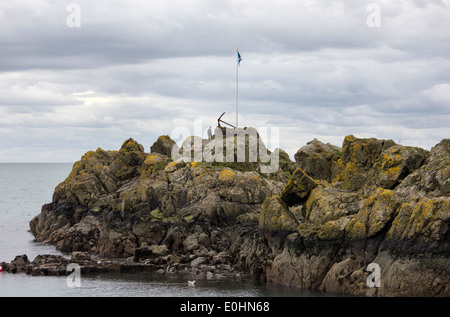 Dorn Rock avec l'ancre à Portpatrick en Ecosse Banque D'Images