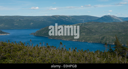 Et Bonne Bay Lookout Hills au parc national du Gros-Morne, à Terre-Neuve et Labrador, Canada Banque D'Images