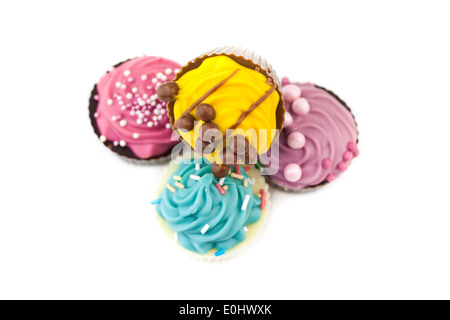 Pile de verres multicolores cupcakes Banque D'Images