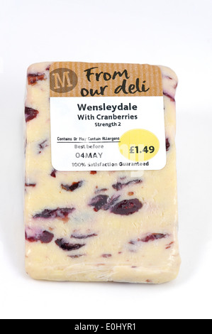 Fromage Wensleydale avec canneberges England UK Banque D'Images