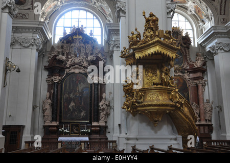 Intérieur de la cathédrale St Stephen, Passau, Allemagne. Banque D'Images