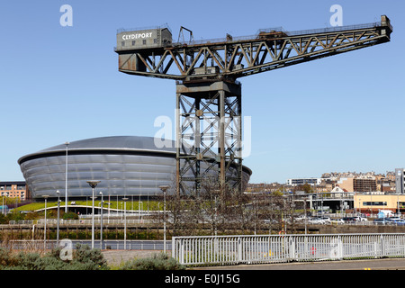 L'Finnieston Crane et SSE Hydro Building, Ecosse, Royaume-Uni Banque D'Images