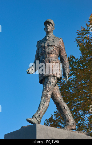 Le général Charles de Gaulle statue à Varsovie, Pologne Banque D'Images