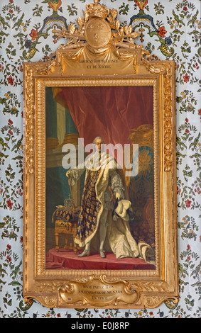 Louis XV, roi de France. Peinture dans Golden saloon dans palace Saint Anton de Jacob van Loo (1614 - 1670) Banque D'Images