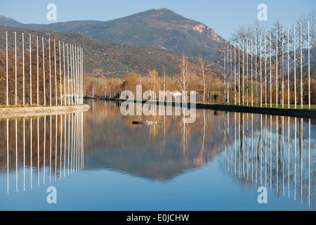 Parc del Segre Segre (PARC) de la Seu de Urgell, en Catalogne. Banque D'Images