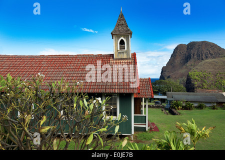 Clocher de l'ancienne petite église de Kahakuloa viilage Kahakuloa sur Bay Maui, Hawaii Banque D'Images