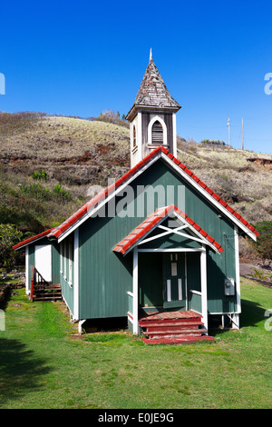 Clocher de l'ancienne petite église de Kahakuloa viilage Kahakuloa sur Bay Maui, Hawaii Banque D'Images
