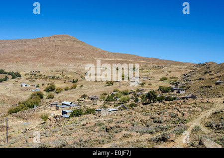 Village de Royaume du Lesotho Banque D'Images