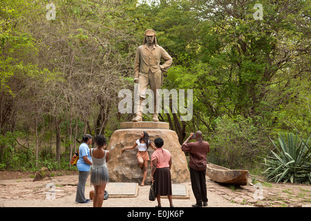 Statue de David Livingstone, Victoria Falls, Zimbabwe, Afrique du Sud Banque D'Images