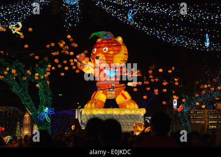 Lanternes colorées à la Fête des lanternes, Nantou, Taiwan Banque D'Images