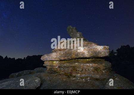 Torcal de Antequera, la province de Málaga, Andalousie, espagne. Banque D'Images