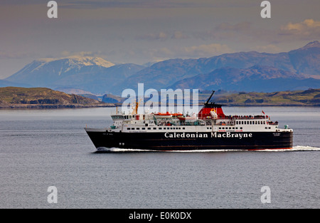 Les passagers à bord de l'île de Mull, Ferry Caledonian MacBrayne, Scotland UK Banque D'Images