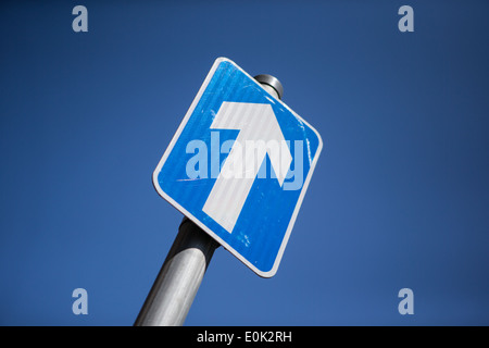 Road sign one way sign Banque D'Images